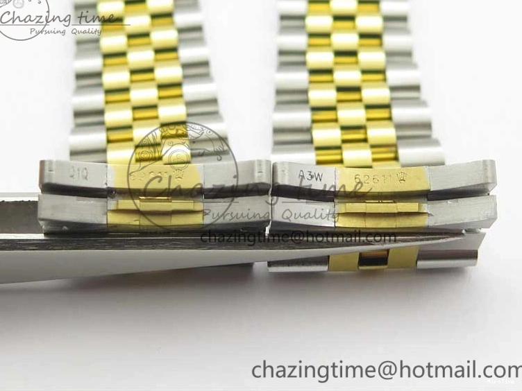 MiroTime 0519 DateJust 41 SS YG 126333 Fluted Bezel DJF Best Edition 904L Steel Gray Dial Green Roman Markers on Jubilee Bracelet A Seasonal 3194